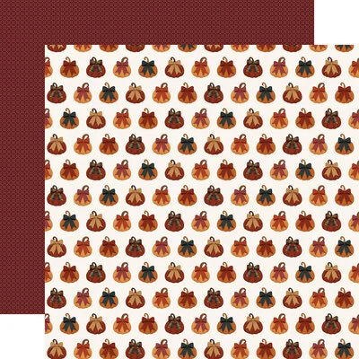 Carta Bella 12x12 Paper  [Collection] - Here Comes Autumn  - Bowed Pumpkins
