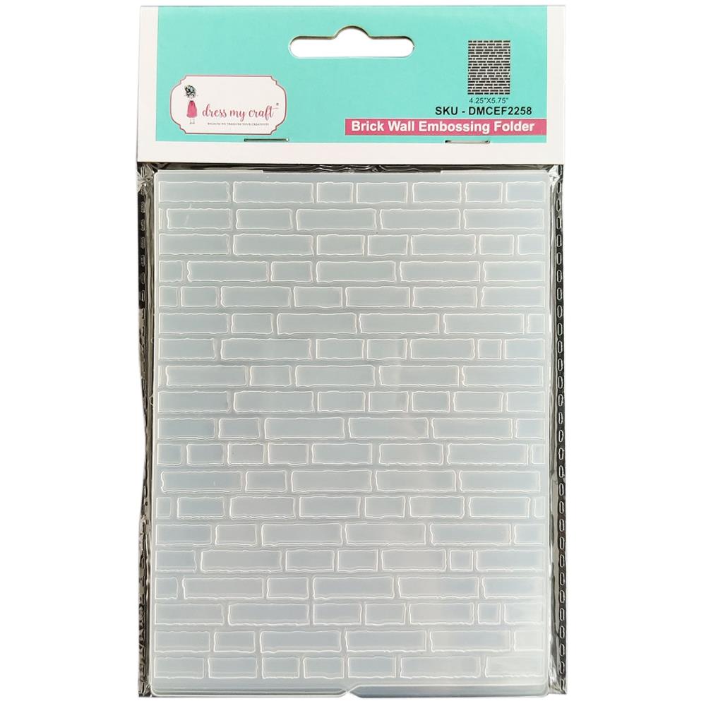 Dress My Craft Embossing Folder- Brick Wall