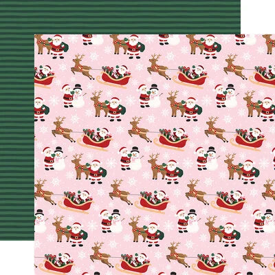 Echo Park Paper 12x12 Cardstock  [Collection] - North Pole Christmas - Santa Buddies