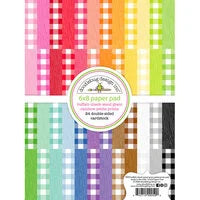 Doodlebug Design 6x8 Paper - [Collection] - Buffalo Check-Wood Grain Rainbow Petite Prints