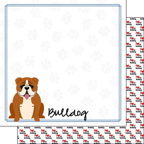 Scrapbook Customs 12x12 Paper - Bulldog Breed