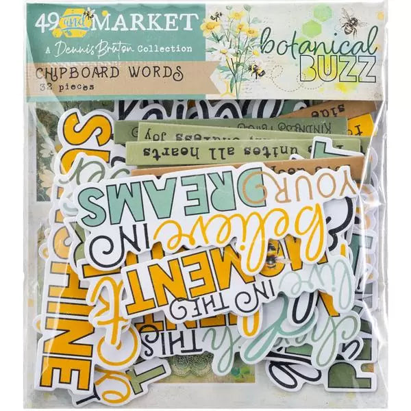 49 and Market  Chipboard Words[Collections] - Botanical Buzz