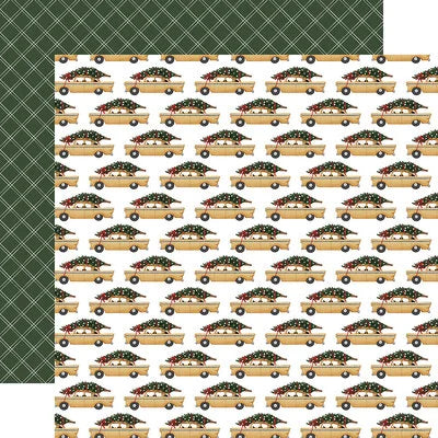Carta Bella 12x12 Paper  [Collection] - Christmas In The City - Christmas Tree Cab