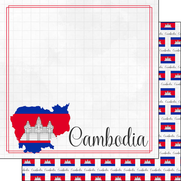 Scrapbook Customs 12x12 Paper - Cambodia Adventure Border