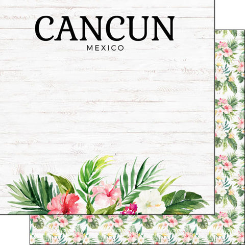 Scrapbook Customs 12x12 Paper - Mexico - Cancun Vacay