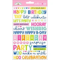 Doodlebug Design Puffy Stickers Words - Cupcakes & Candles