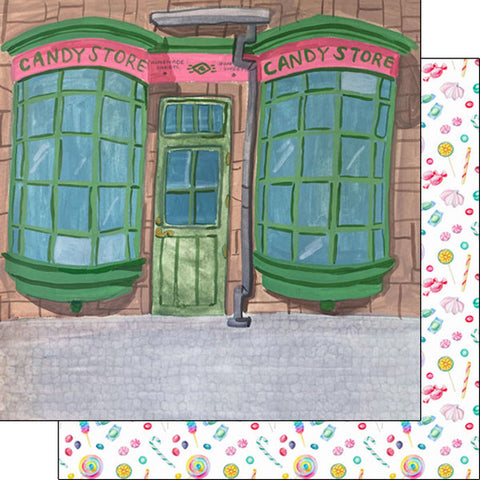Scrapbook Customs 12x12 Paper - Candy Store Watercolor