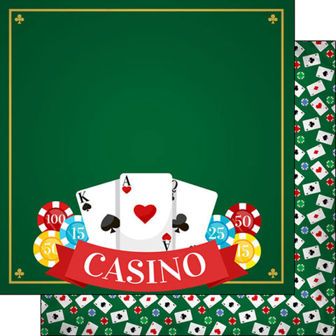 Scrapbook Customs 12x12 Paper - Casino Cards