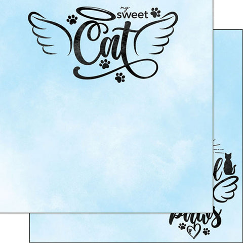 Scrapbook Customs 12x12 Paper - Cat Angel wings