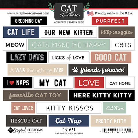 Scrapbook Customs  - Cat Wordbits stickers