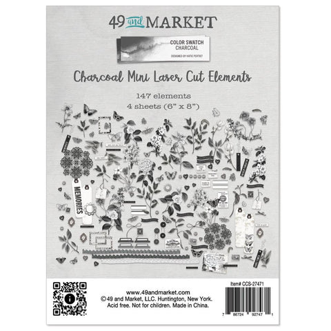 49 and Market  Mini Laser Cut Elements [Collection]  - Color SwatchCharcoal
