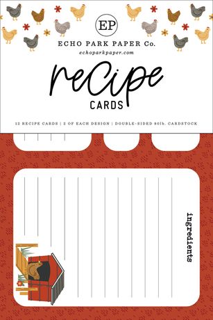 Echo Park Recipe Cards - [Collection] - Chickens