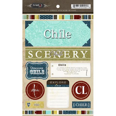 Scrapbook Customs Sticker - Discover Chile Stickers