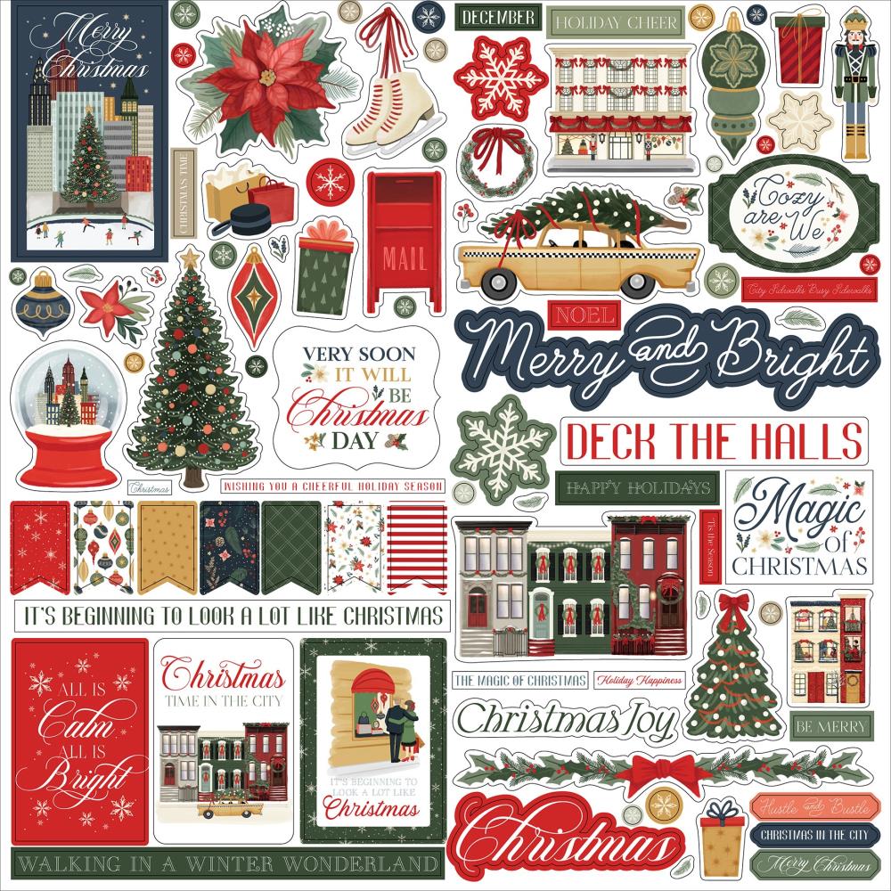 Simple Stories 12x12  Cardstock  Stickers  [Collection] - Christmas In The City