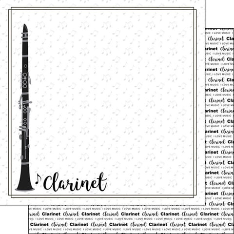 Scrapbook Customs 12x12 Paper - Clarinet Notes