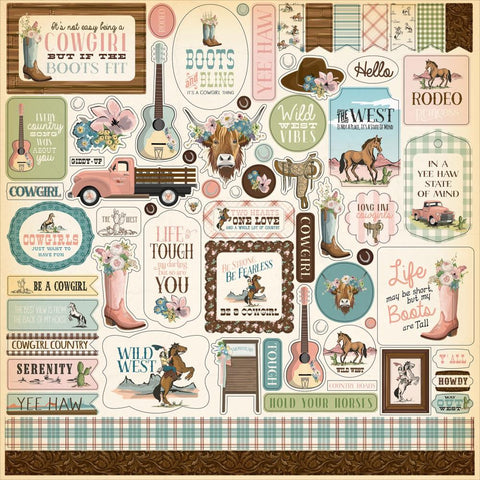 Carta Bella 12x12  Stickers  [Collection] - Cowgirl