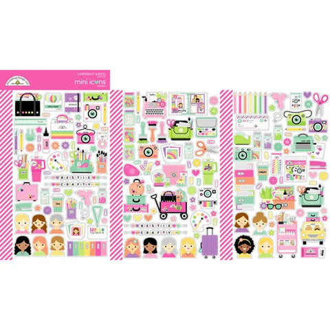 Doodlebug Design Mini  Icon  Cardstock  Stickers - Color Me Crafty