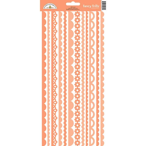 Doodlebug Design  Fancy Frills  Cardstock  Stickers - Coral