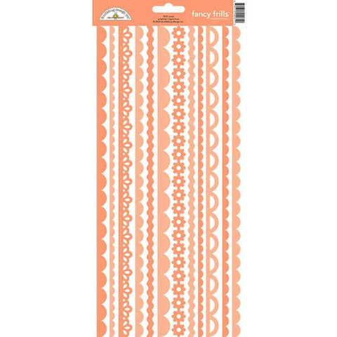 Doodlebug Design  Fancy Frills  Cardstock  Stickers - Coral