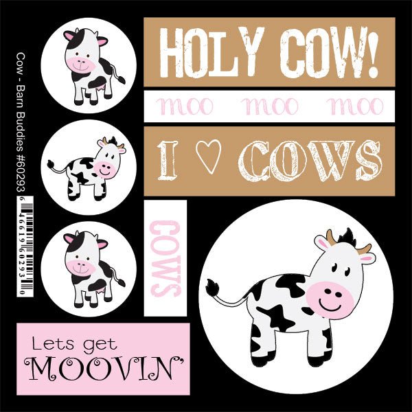 Scrapbook Customs Sticker - Barn Buddies - Cow