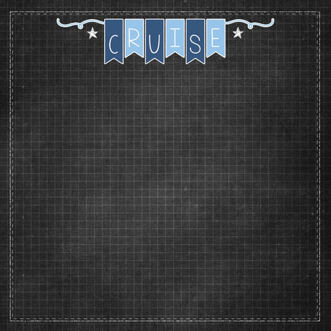 Scrapbook Customs 12x12 Paper - Cruise Grid