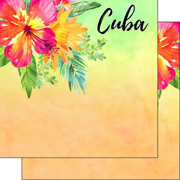 Scrapbook Customs 12x12 Paper -  Cuba Getaway
