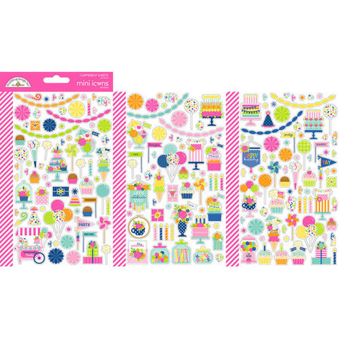 Doodlebug Design Mini  Icons  Cardstock  Stickers - Cupcakes & Candles