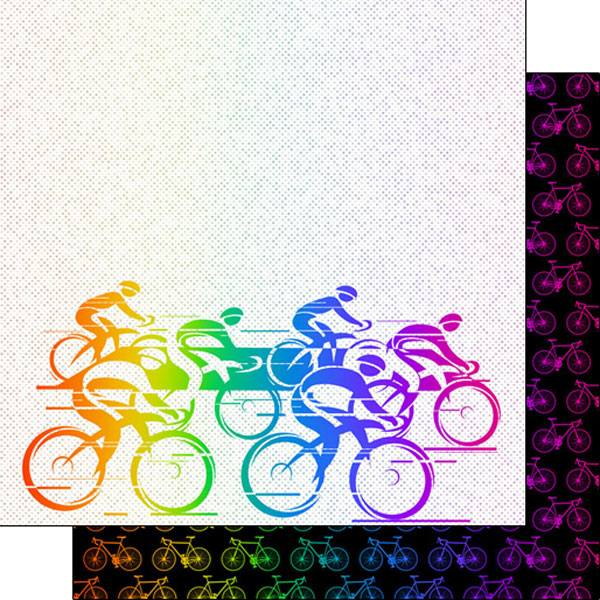 Scrapbook Customs 12x12 Paper - Cycling Neon 5