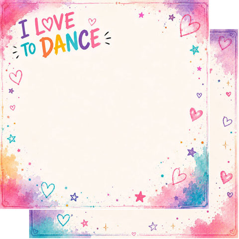 Scrapbook Customs 12x12 Paper - Dance Watercolor