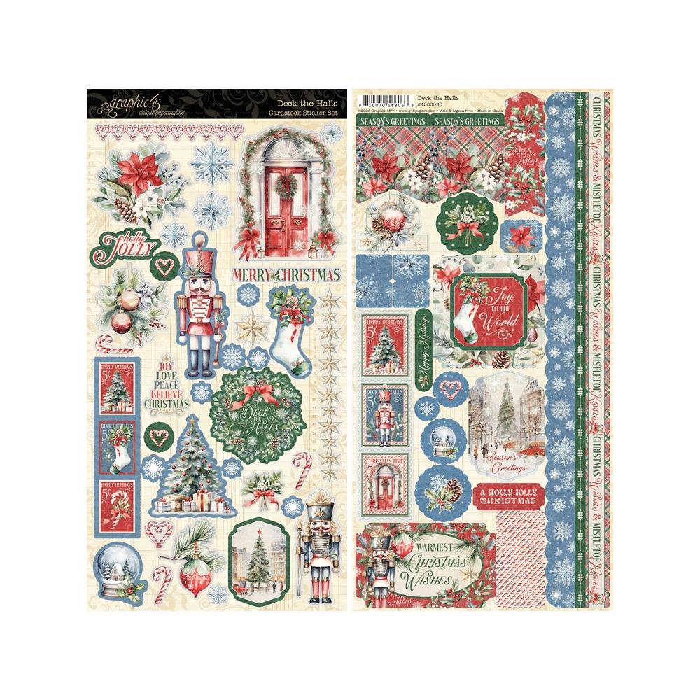 Graphic 45 Cardstock  Sticker Set [Collection] - Deck The Halls