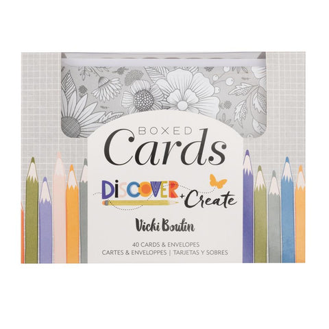 American Crafts A2 Cards W/Envelopes (4.375"X5.75") 40/Box - Vicki Boutin Discover and Create