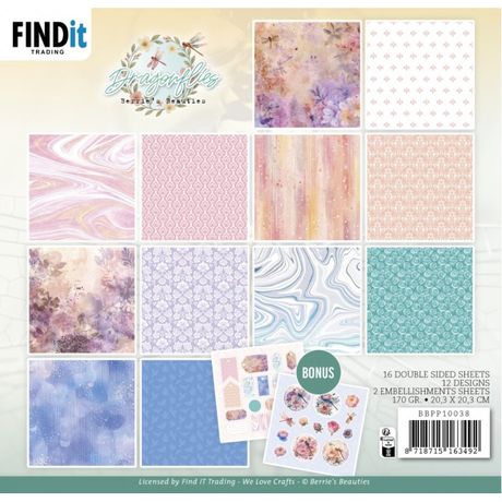 Find It [Berrie's Beauties]  8x8 Paper Pad - Dragonflies