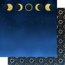 Scrapbook Customs 12x12 Paper - Total Solar Eclipse