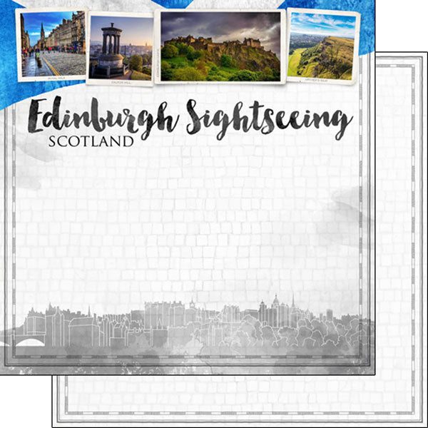 Scrapbook Customs 12x12 Paper - Edinburgh City Sights - Scotland