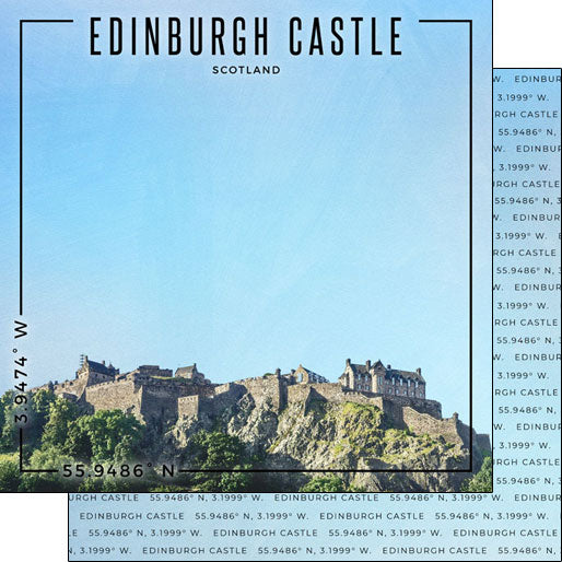 Scrapbook Customs 12x12 Paper - Edinburgh Castle Scotland