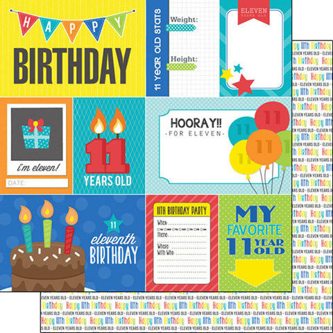 Scrapbook Customs 12x12 Paper -  11th Birthday Journal