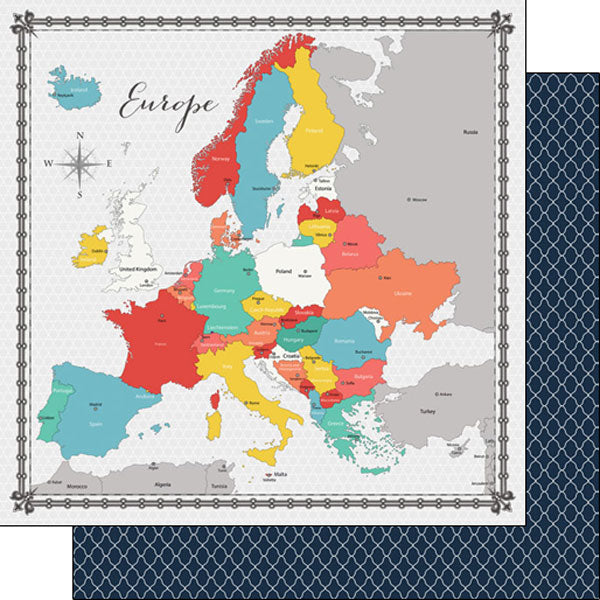 Scrapbook Customs 12x12 Paper - Europe Memories