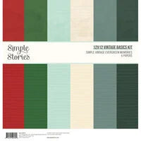 Simple Stories  12x12 Paper [Collection] - Simple Vintage Evergreen Memories - Basics Kit