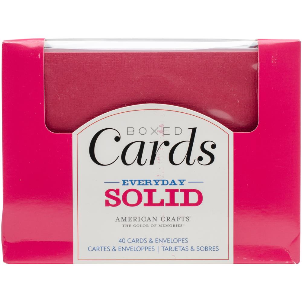American Crafts A2 Cards W/Envelopes (4.375"X5.75") 40/Box - Everyday Solids