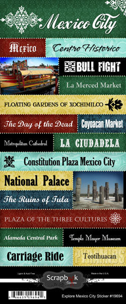 Scrapbook Customs Sticker - Explore Mexico city