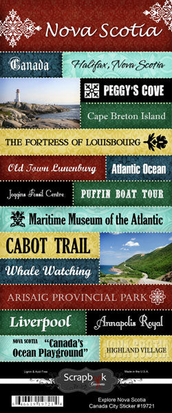 Scrapbook Customs Sticker - Explore Nova Scotia City Sticker