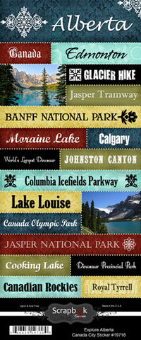 Scrapbook Customs Sticker - Explore Alberta City Sticker