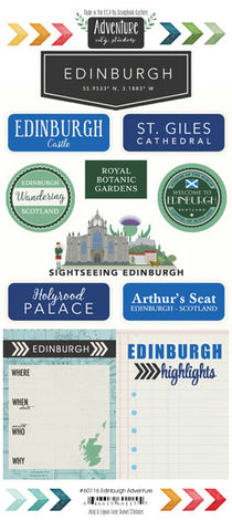 Scrapbook Customs  -  Scotland Edinburgh Adventure Stickers