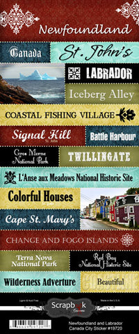 Scrapbook Customs Sticker - Explore Newfoundland City Sticker