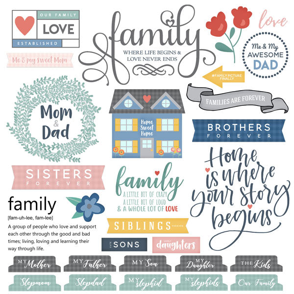 Scrapbook Customs Sticker - Family Sayings