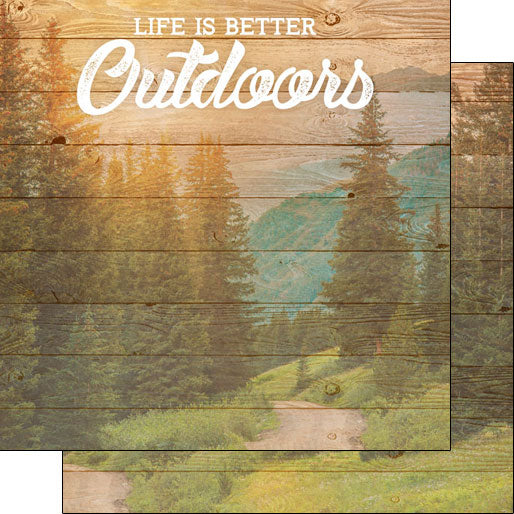 Scrapbook Customs 12x12 Paper - Life Is Better Outdoors