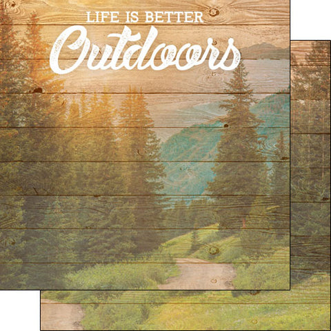 Scrapbook Customs 12x12 Paper - Life Is Better Outdoors