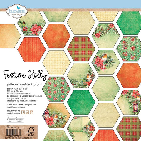 Elizabeth Craft Design paper Collection - Festive Holly