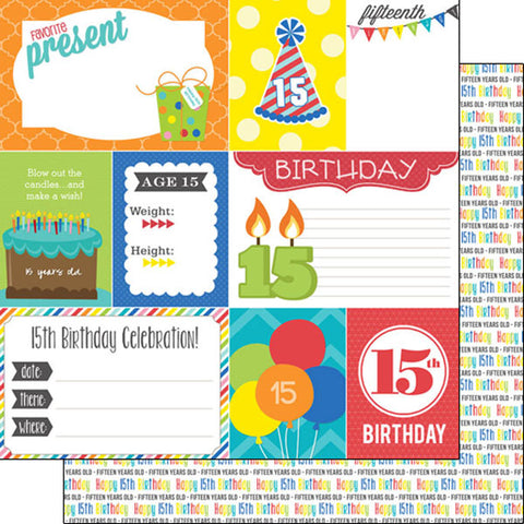 Scrapbook Customs 12x12 Paper -  15th Birthday Journal