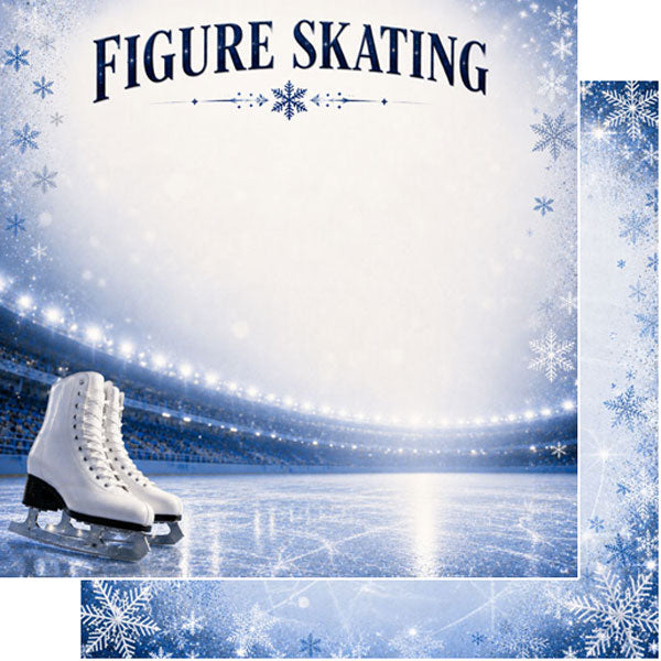 Scrapbook Customs 12x12 Paper - Figure Skating